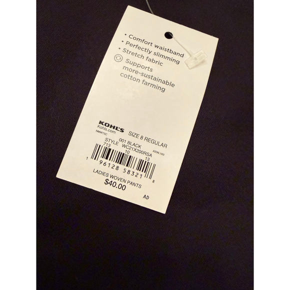 NWT Women's Croft & Barrow Black Effortless Stretch Bootcut Pants Size 8 - Picture 10 of 14